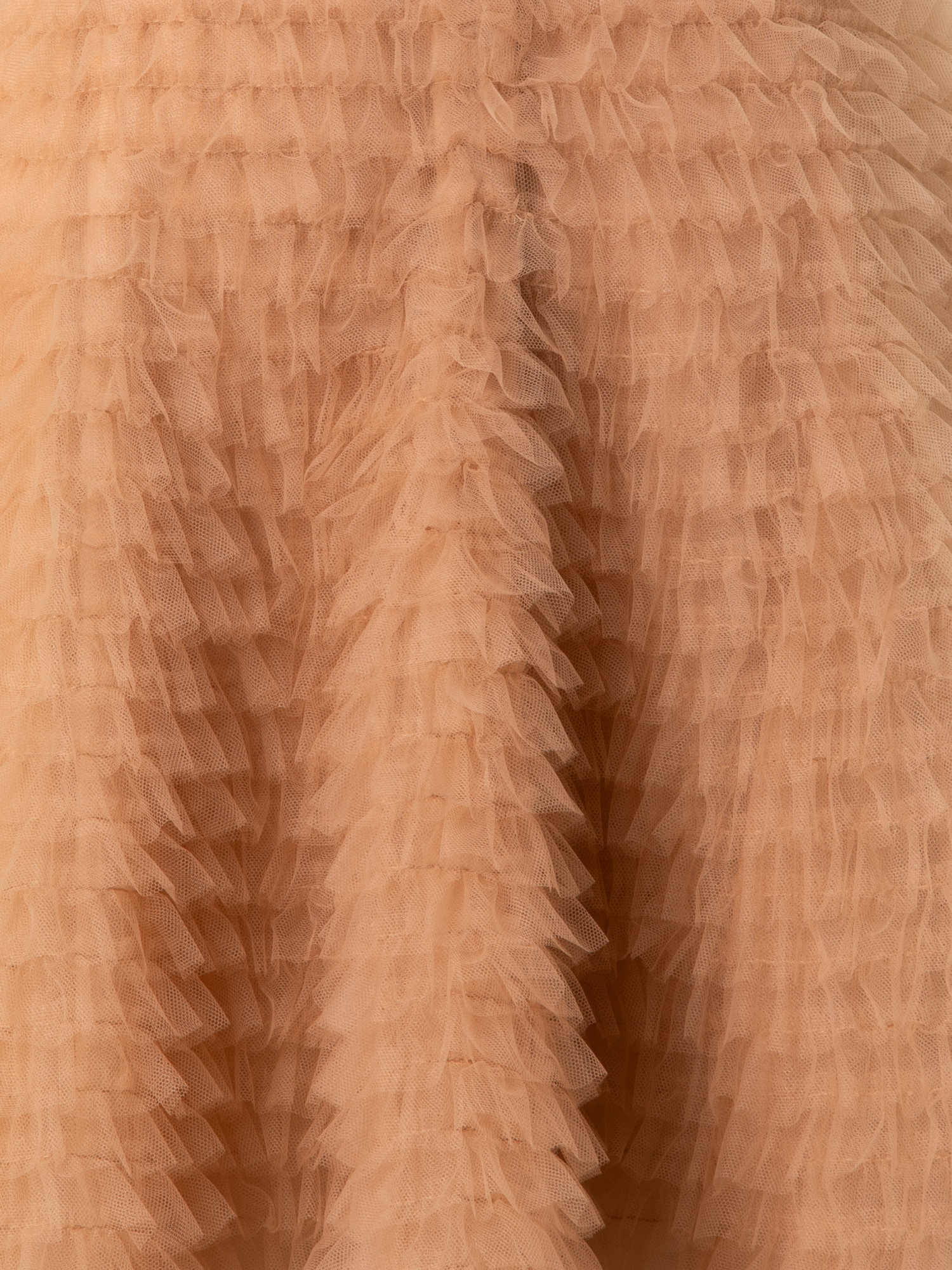 Designer Kurzer A-Linien-Tüll-Rüschenrock - Beige