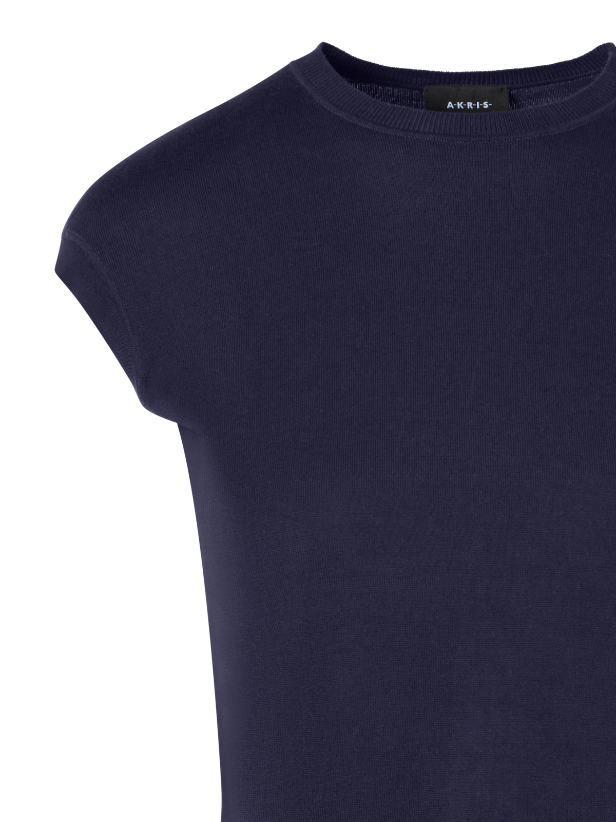 Designer Stricktop mit Flügelärmeln aus Sea-Island-Baumwolle - Dunkelblau