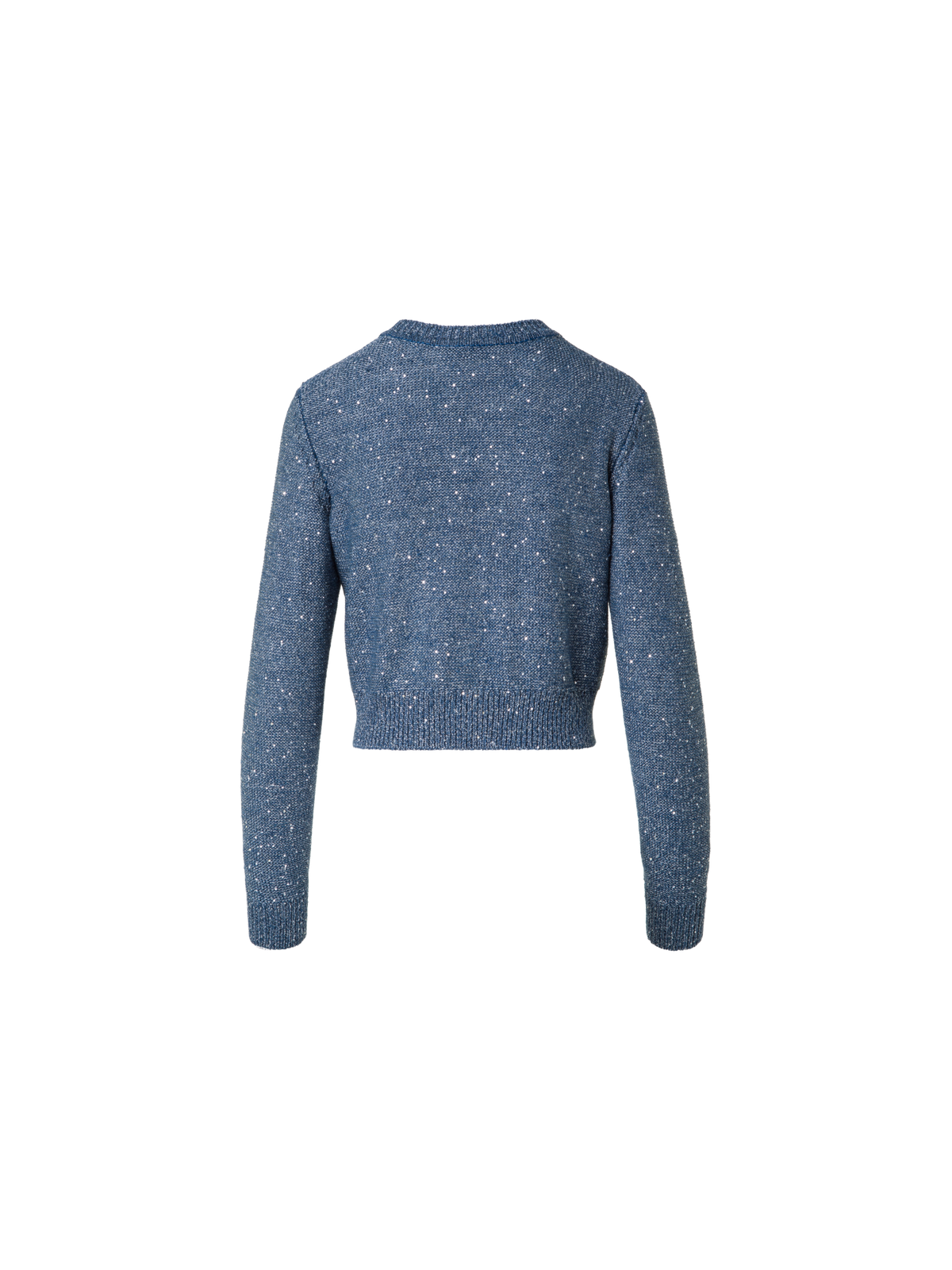 Designer Leinen-Baumwoll-Cardigan mit Mikropailletten - Blau