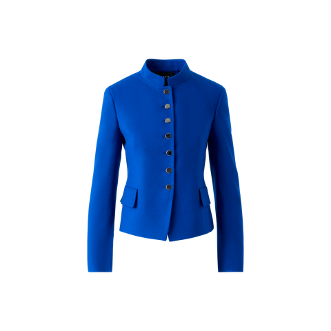 Kurze Taillierte Wollflanell Doubleface Jacke