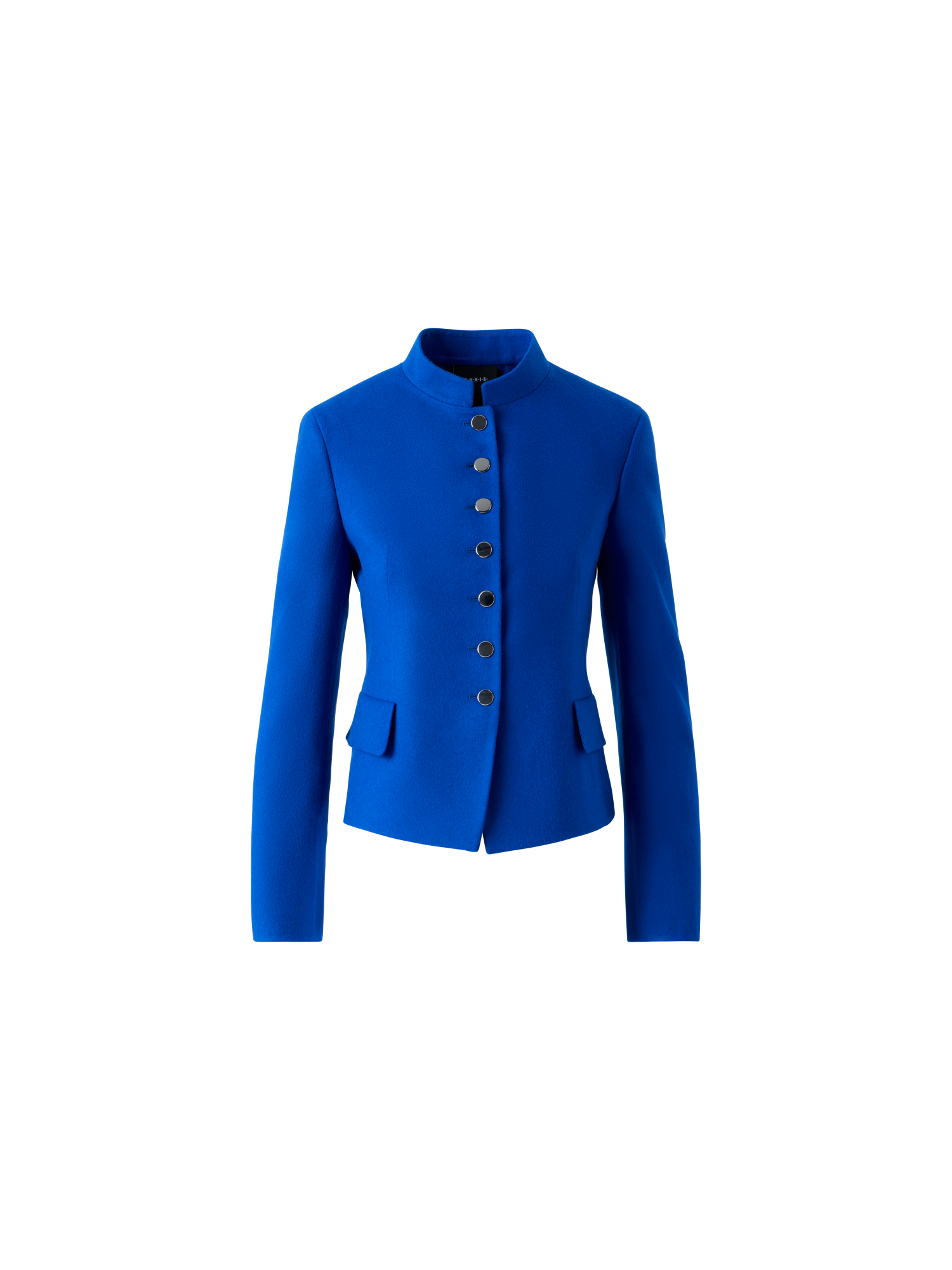 Designer Kurze Taillierte Wollflanell Doubleface Jacke - Blau