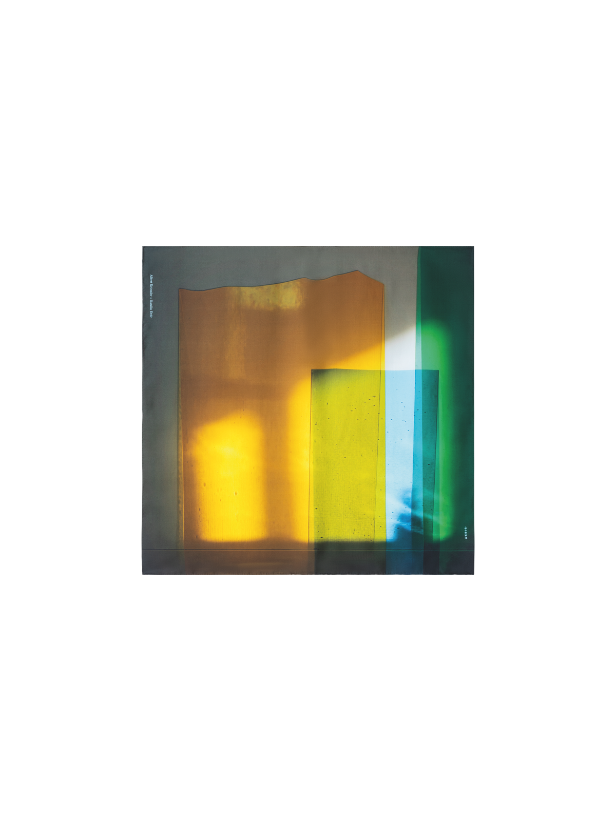 Designer Schal aus Seide mit Mimosa Liquid Light Druck - Bunt
