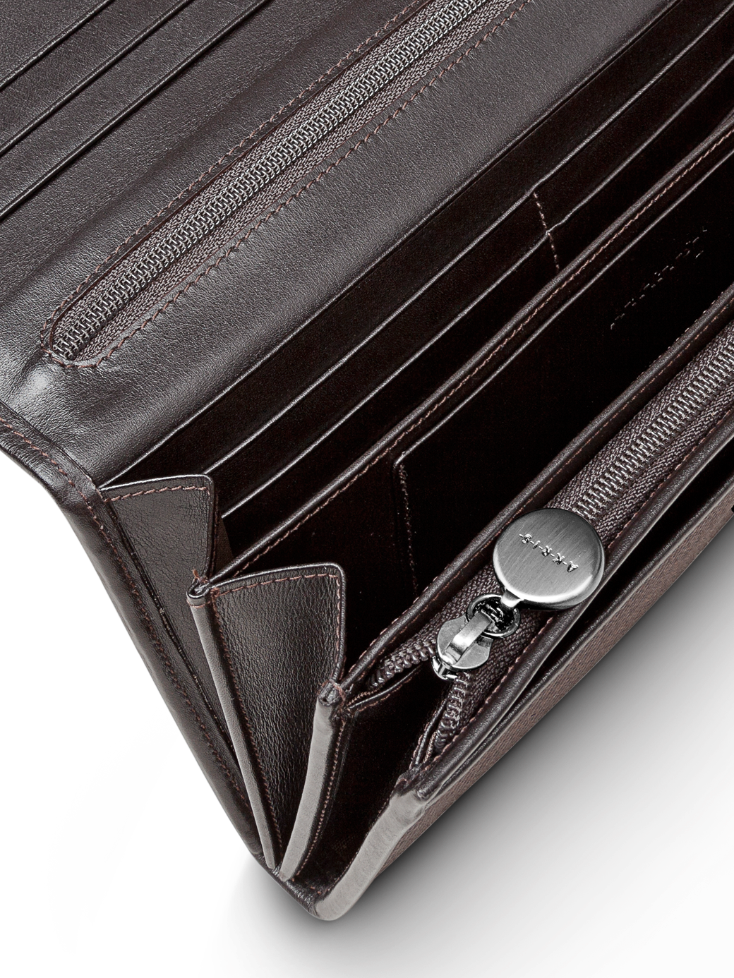 Designer Long Over Flap Wallet in Horshair, 19.2 x 10.6 x 3.2 cm - Braun