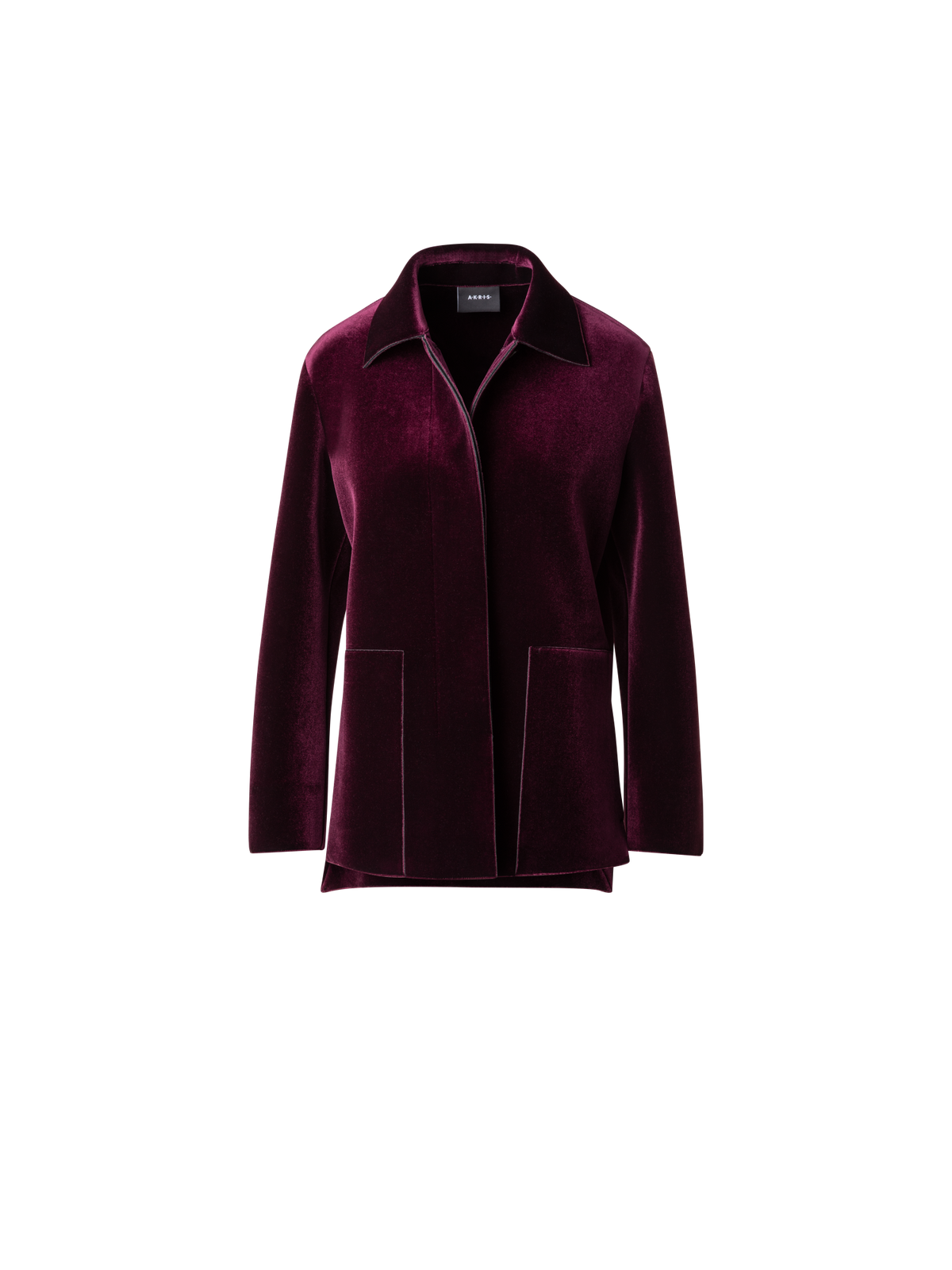 Designer Oversize Neopren-Samt-Jacke - Rosa