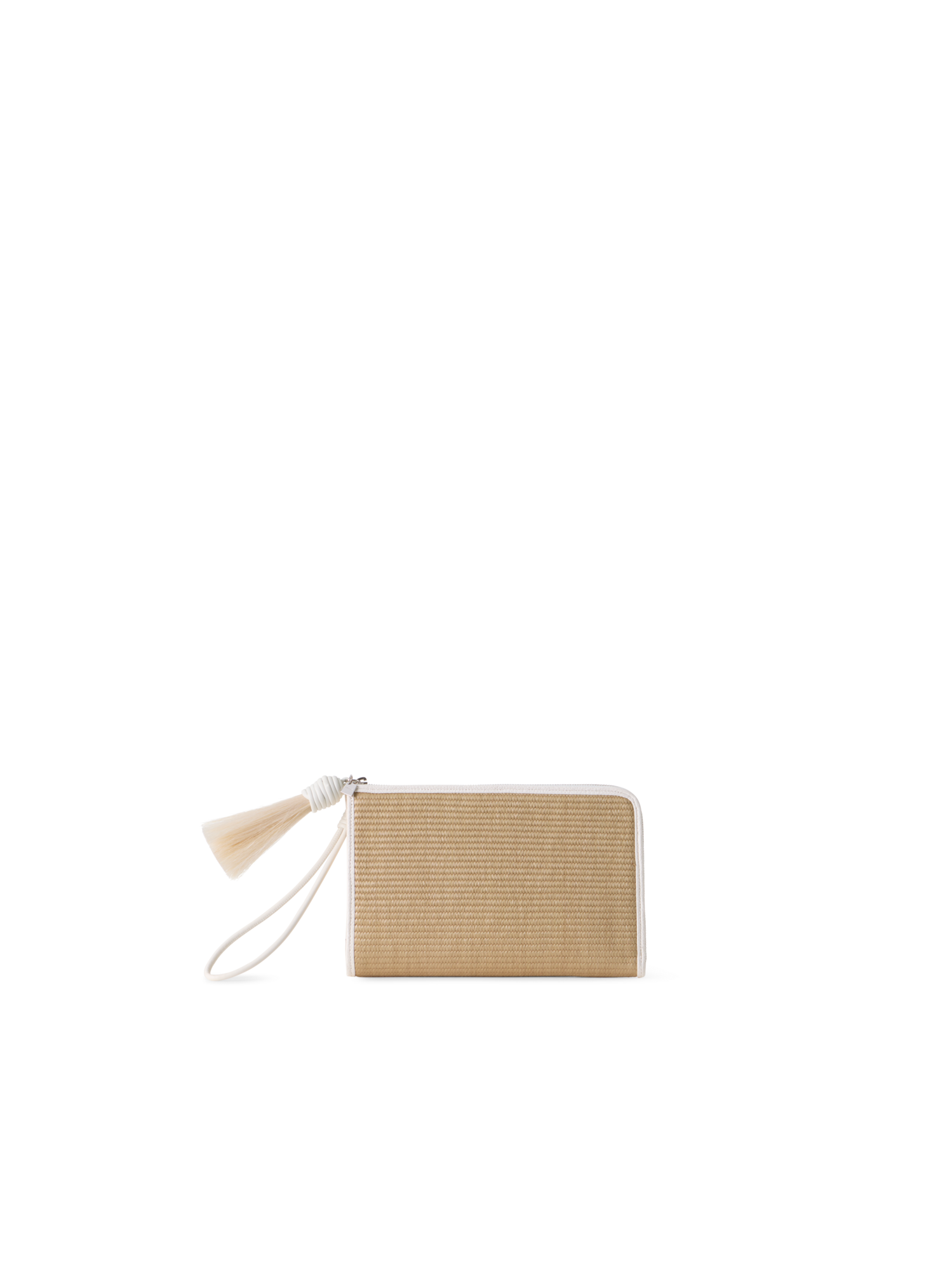 Designer Alexa Tassle Pouch - Beige
