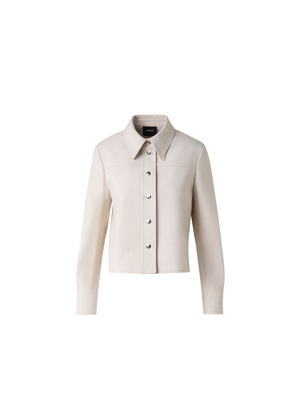 Designer Kurze Baumwoll-Denim-Jacke - Beige