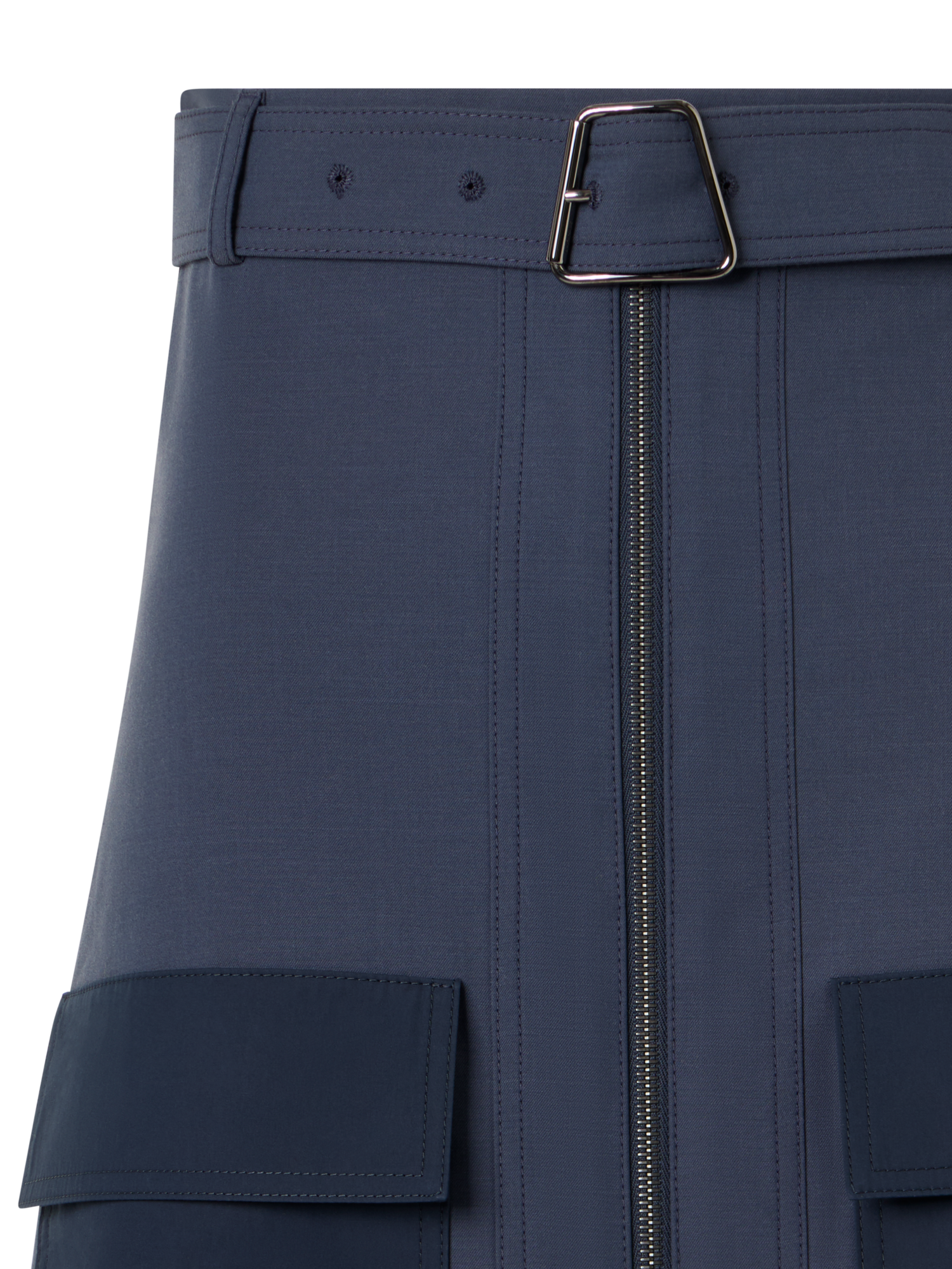 Designer Bleistiftrock aus Baumwoll-Doubleface - Blau