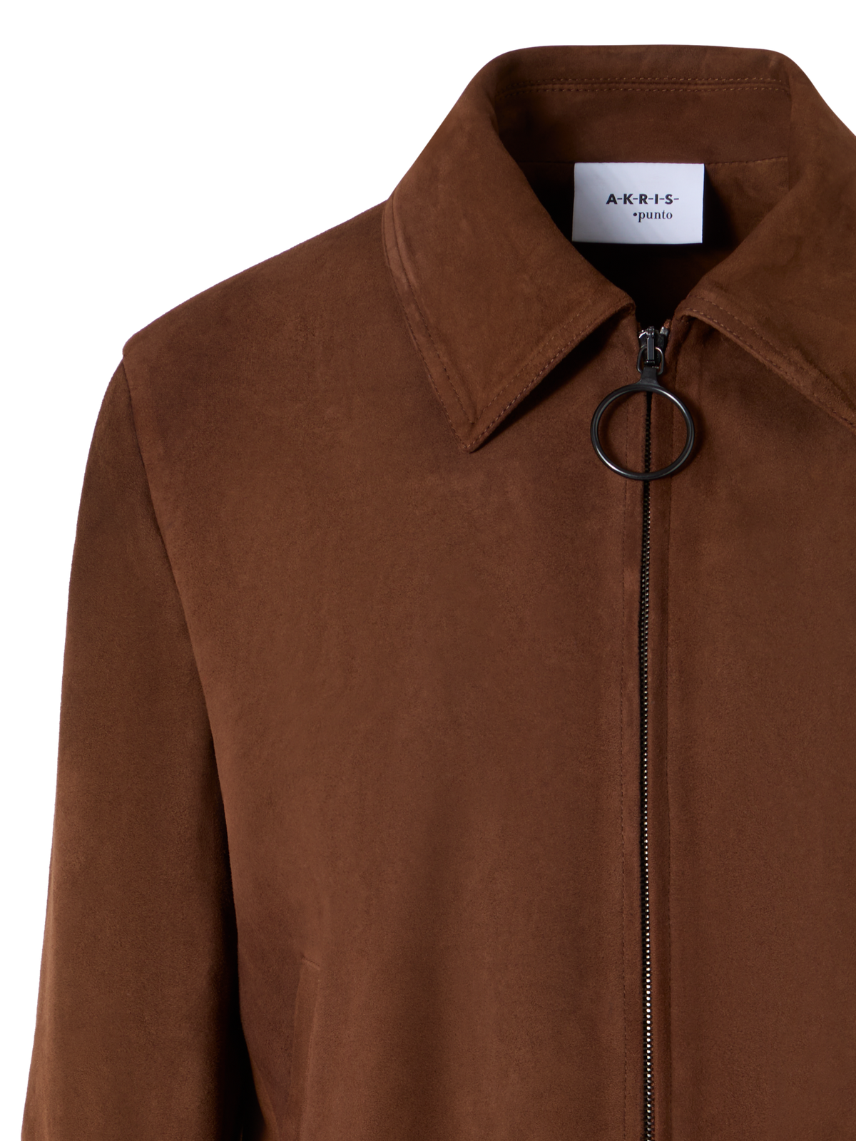 Designer Bomberjacke aus Ziegen-Veloursleder - Braun