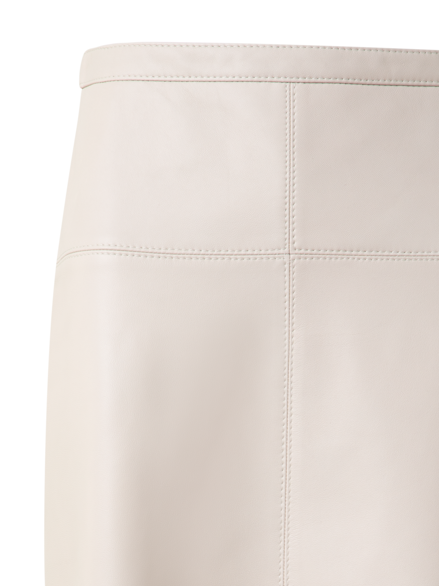 Designer Leder-Bleistiftrock - Grau - Beige