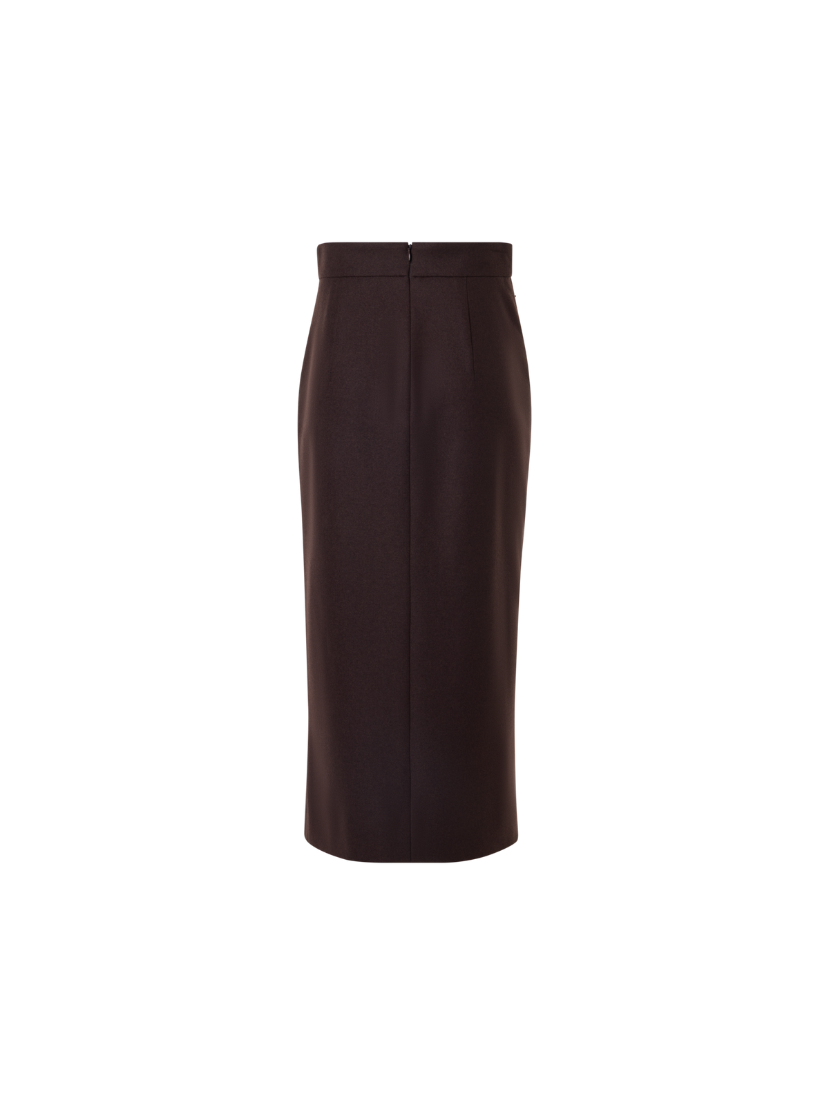 Designer Plissierter Bleistiftrock aus Wollflanell - Braun