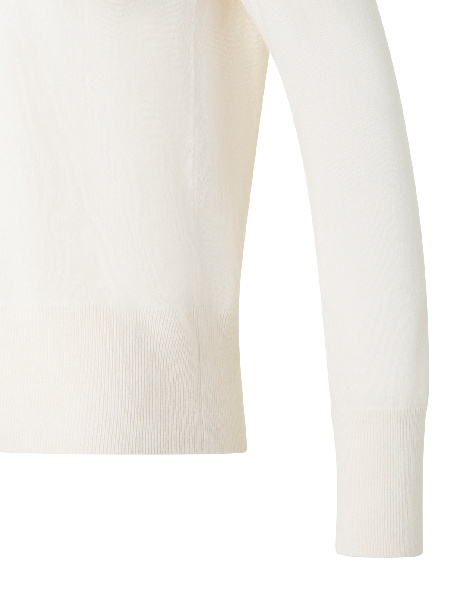 Designer Kaschmirpullover mit V-Ausschnitt - Ecru - Weiss