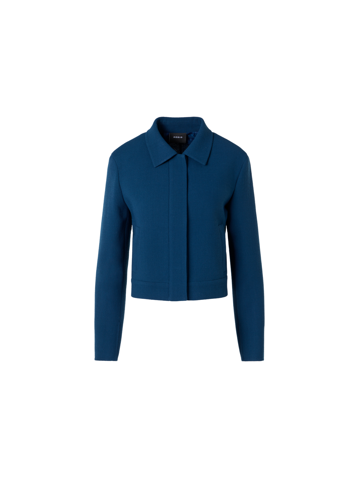 Designer Kato Kurzjacke aus Woll-Krepp-Doubleface - Blau