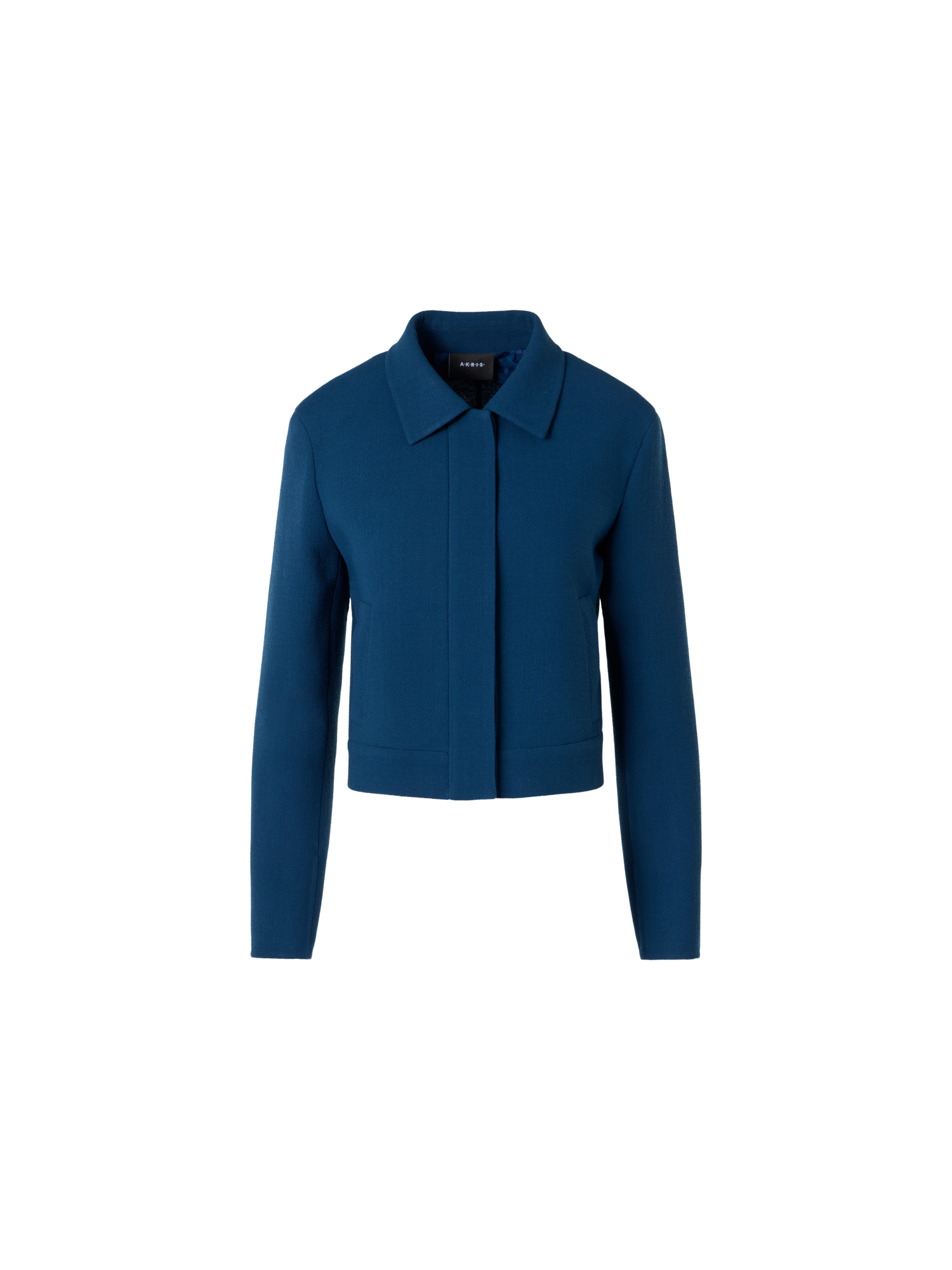 Designer Kato Kurzjacke aus Woll-Krepp-Doubleface - Blau