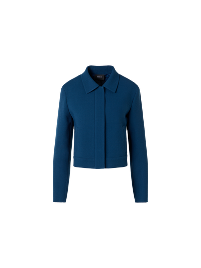Designer Kato Kurzjacke aus Woll-Krepp-Doubleface - Blau