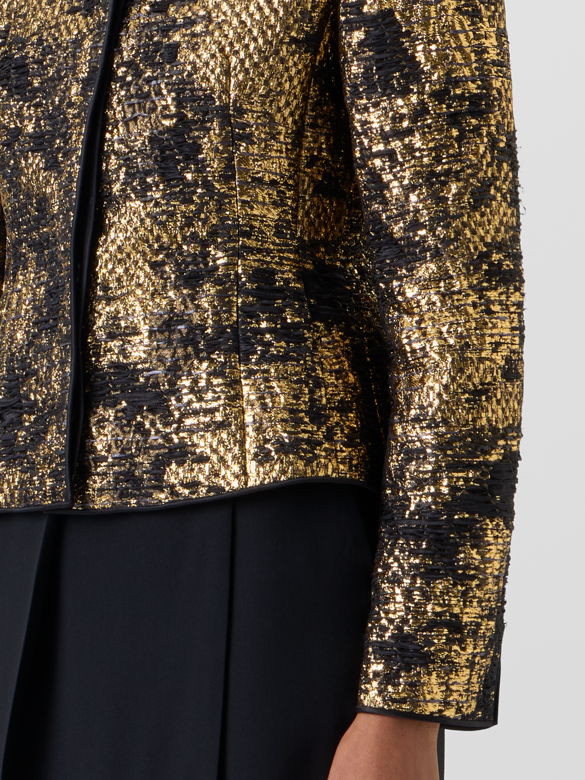 Designer Taillierte Jacke in Fragmented Jacquard - Bunt - Gold 