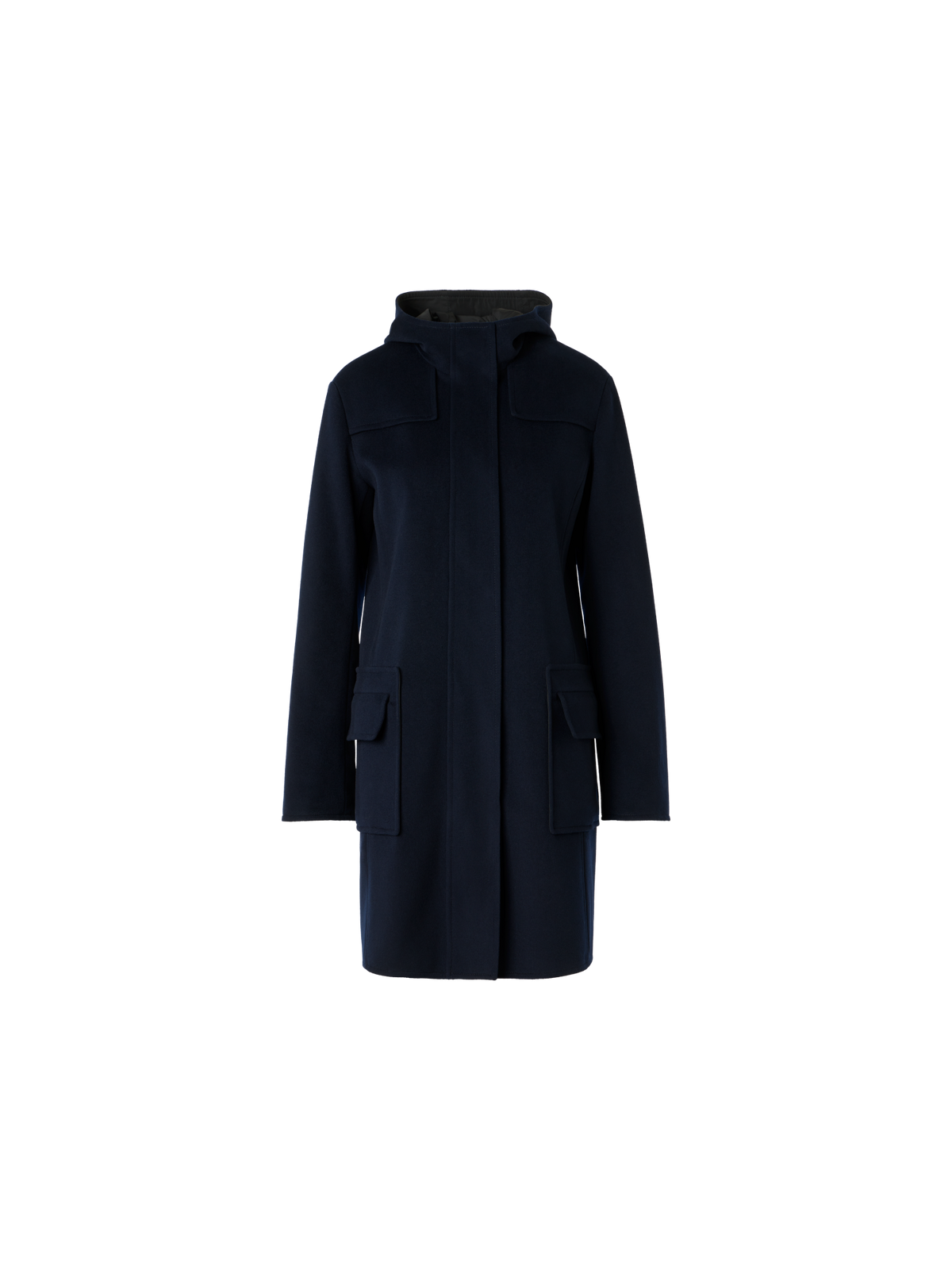 Designer Wendbarer Wolle und Shell Mantel - Schwarz - Dunkelblau - Blau - Bunt