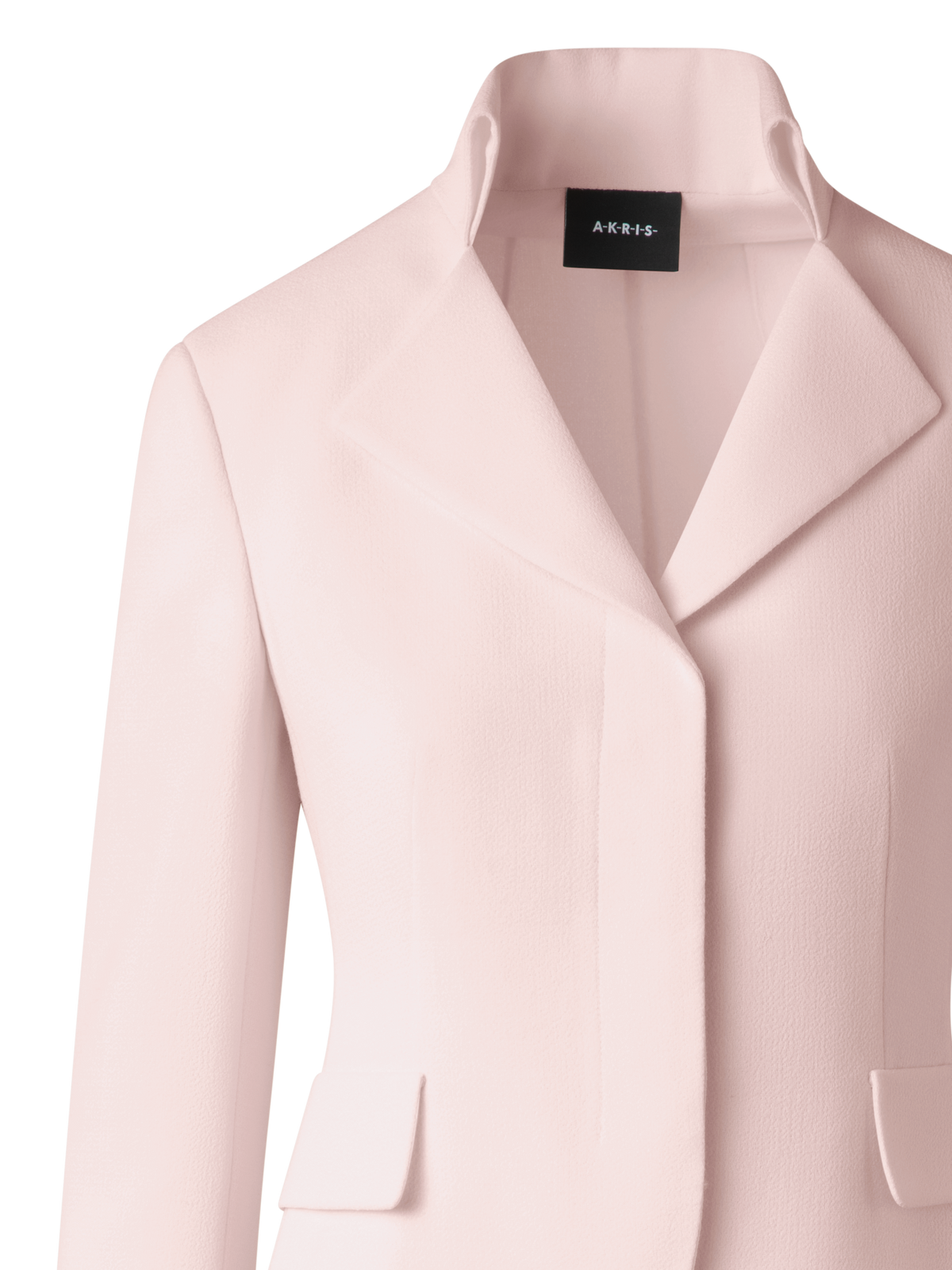 Designer Taillierte Jacke aus Wollkrepp-Doubleface - Rosa