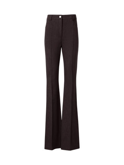 Designer Bootcut Hose aus Stretch-Denim - Braun