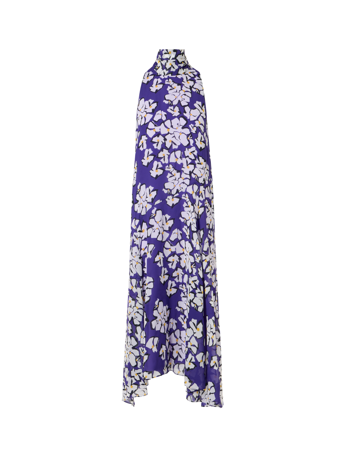 Designer Ärmelloses Midi-Kleid mit Papercut Flower Print - Violett