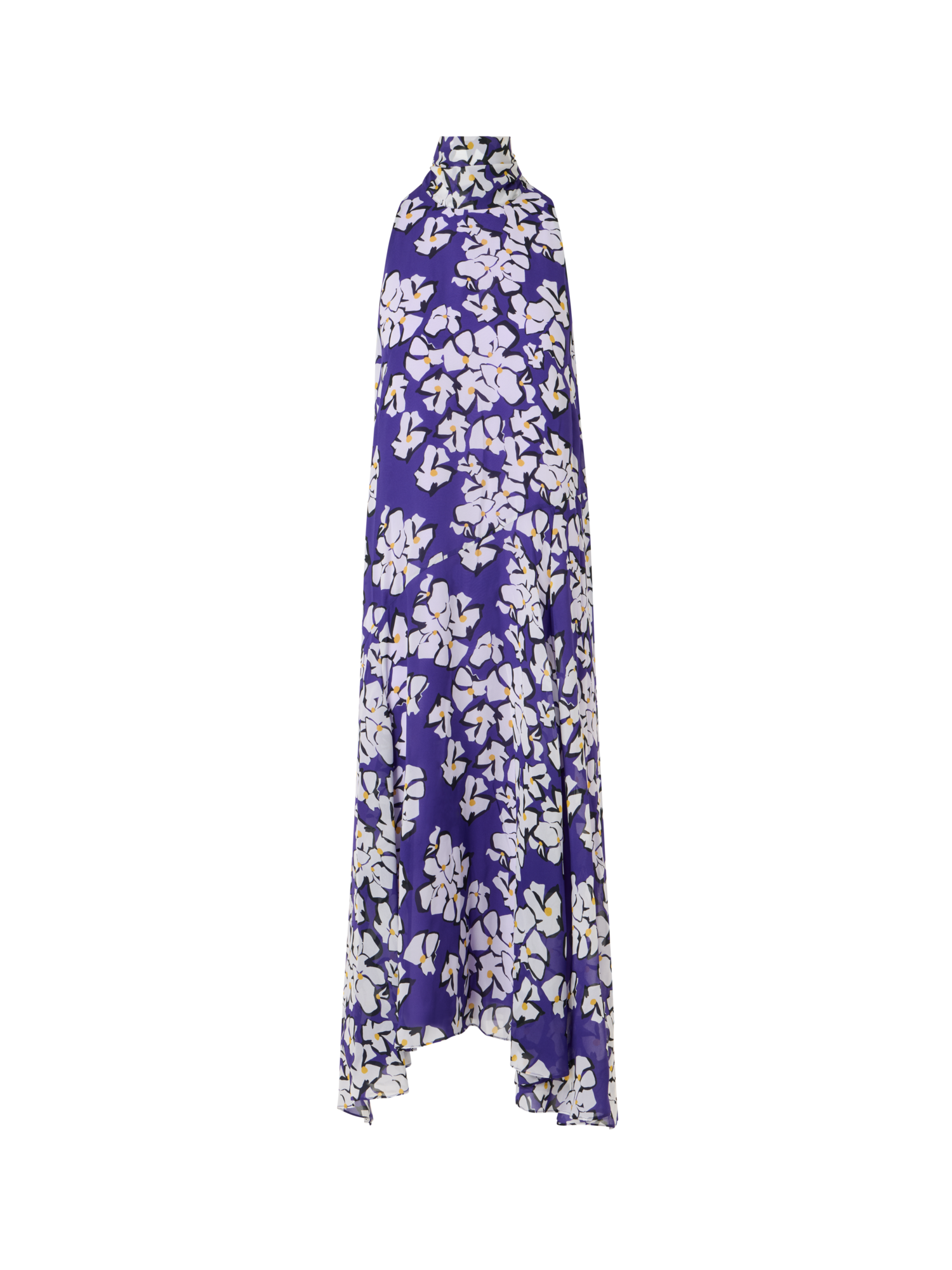 Designer Ärmelloses Midi-Kleid mit Papercut Flower Print - Violett