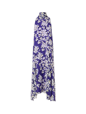 Designer Ärmelloses Midi-Kleid mit Papercut Flower Print - Violett