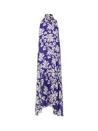 Designer Ärmelloses Midi-Kleid mit Papercut Flower Print - Violett