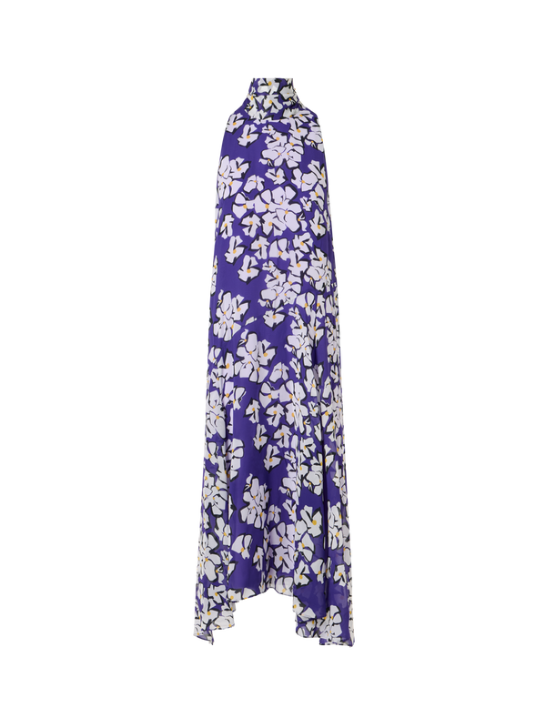 Designer Ärmelloses Midi-Kleid mit Papercut Flower Print - Violett