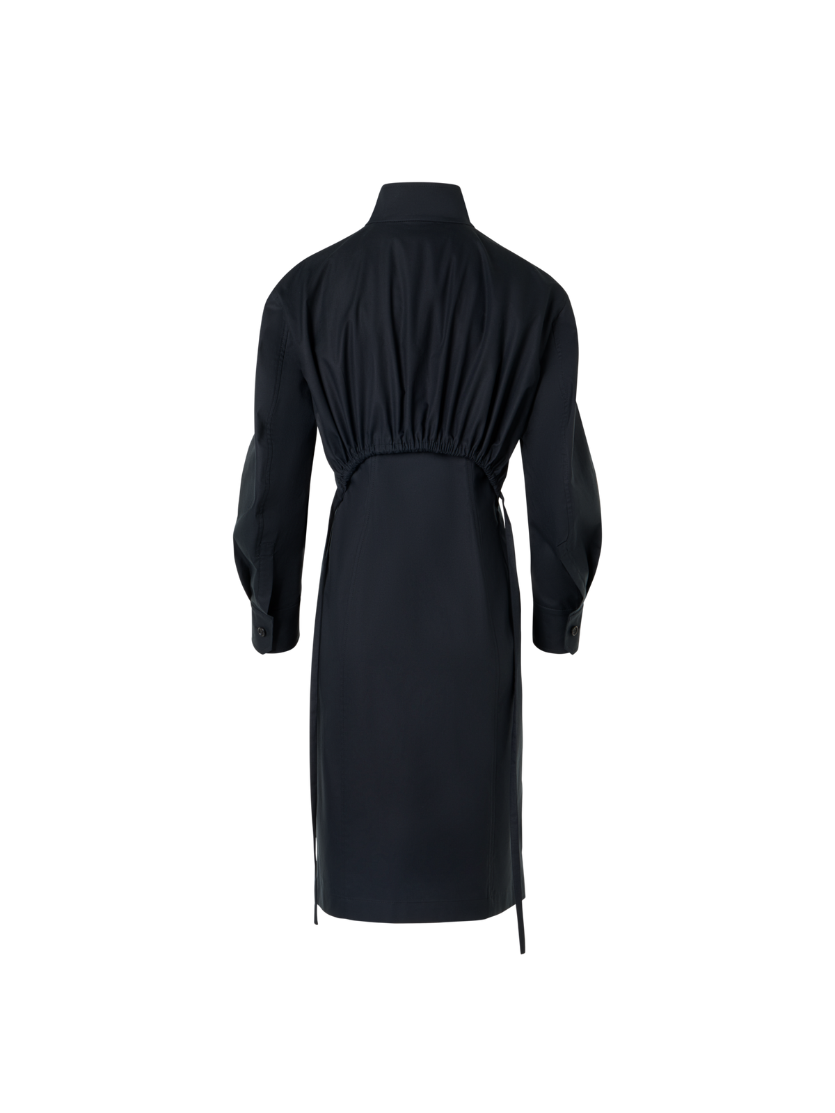 Designer Hemdblusenkleid aus Baumwoll-Gabardine - Schwarz