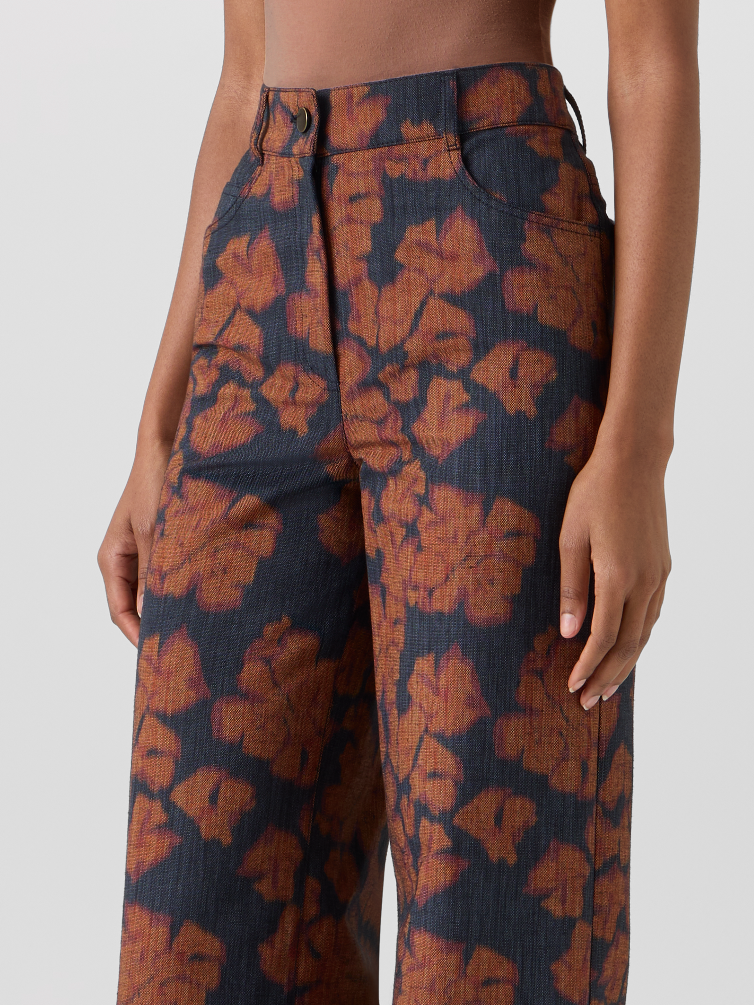 Designer Cooper Wide-Leg Hose aus Baumwoll-Canvas - Bunt 