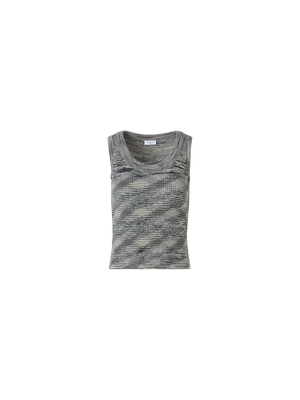 Designer Ärmelloses Stricktop aus Merinowolle - Grau
