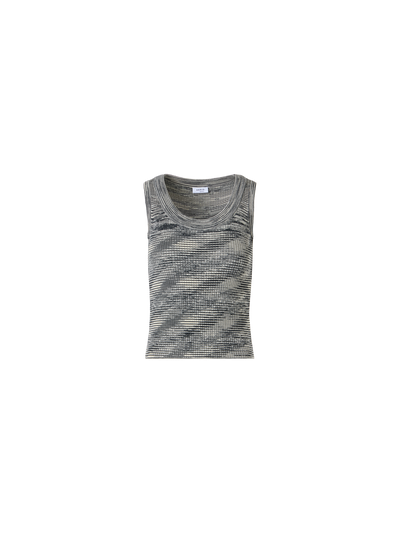 Designer Ärmelloses Stricktop aus Merinowolle - Grau