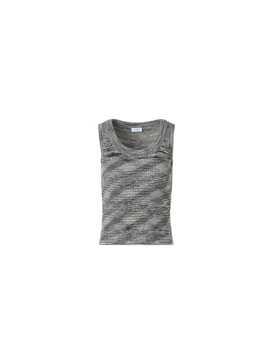 Designer Ärmelloses Stricktop aus Merinowolle - Grau
