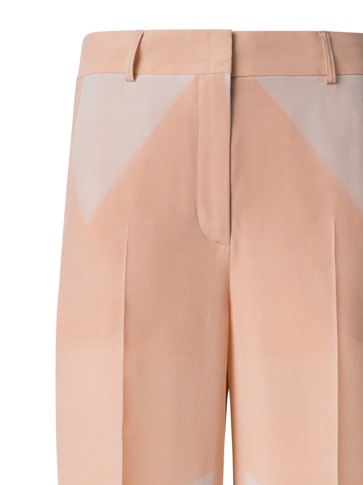 Designer Weite Gerade Seidenhose mit Chiaroscuro Druck - Bunt - Rosa