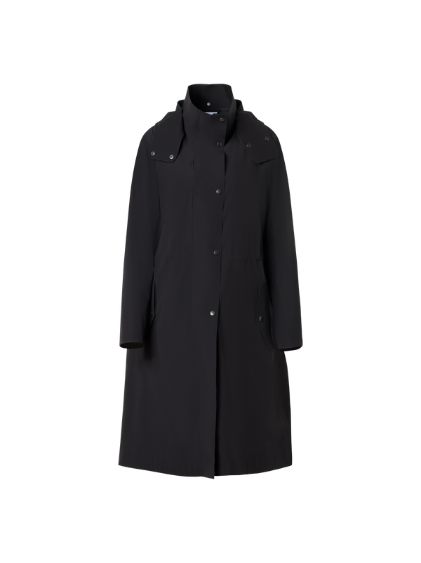Designer Wasserabweisender, taillierter Techno-Parka - Schwarz