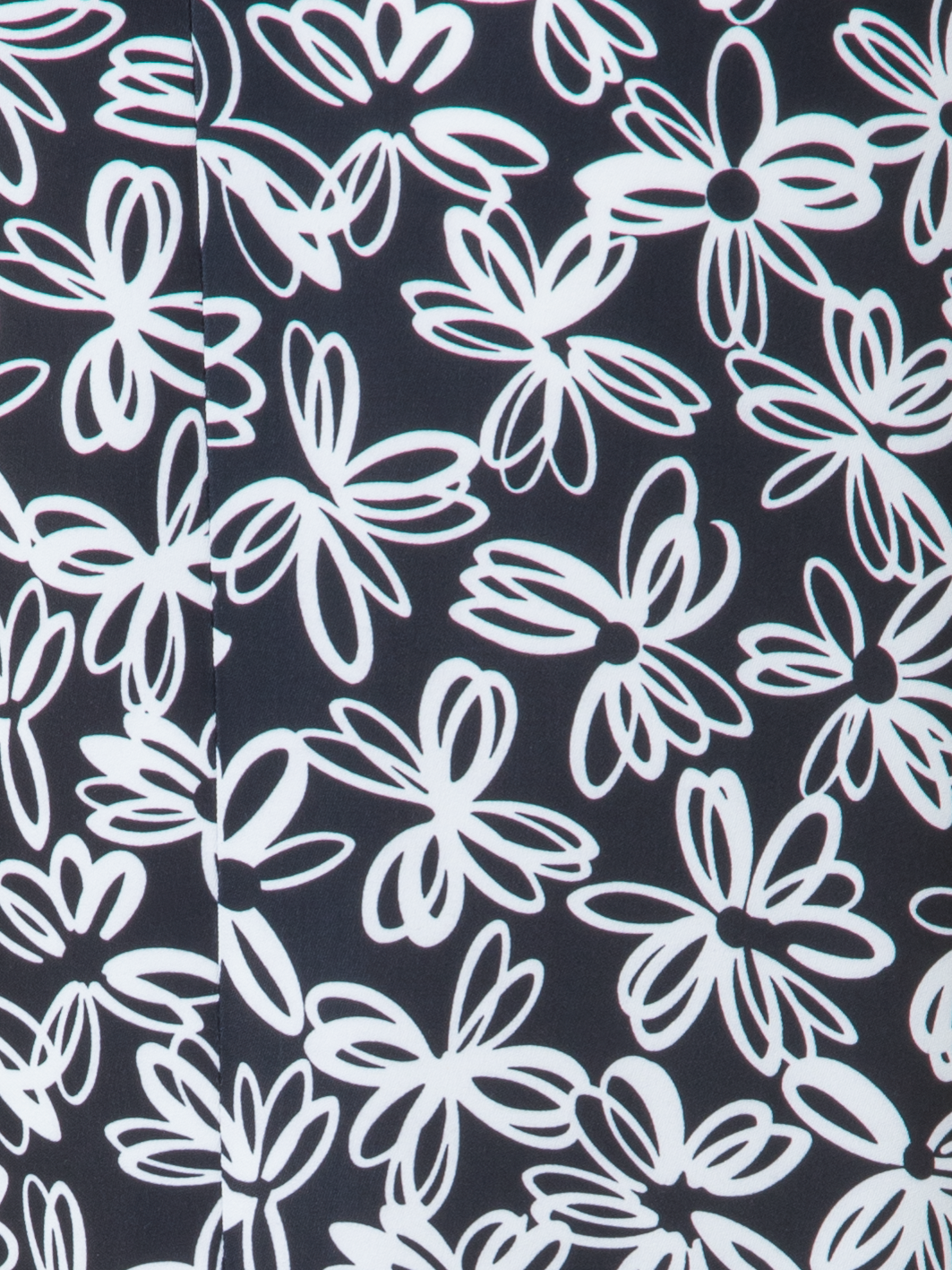 Designer Weite Hose mit elastischem Bund und Daisy Druck - Schwarz - Bunt