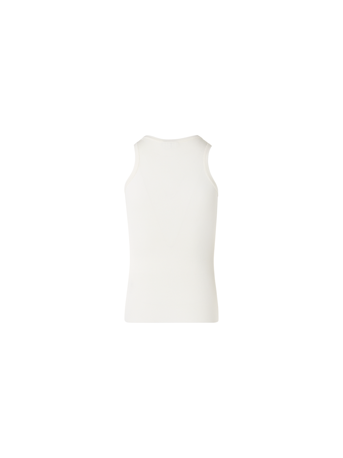 Designer Ärmelloses geripptes Seidenstrick-Top - Ecru