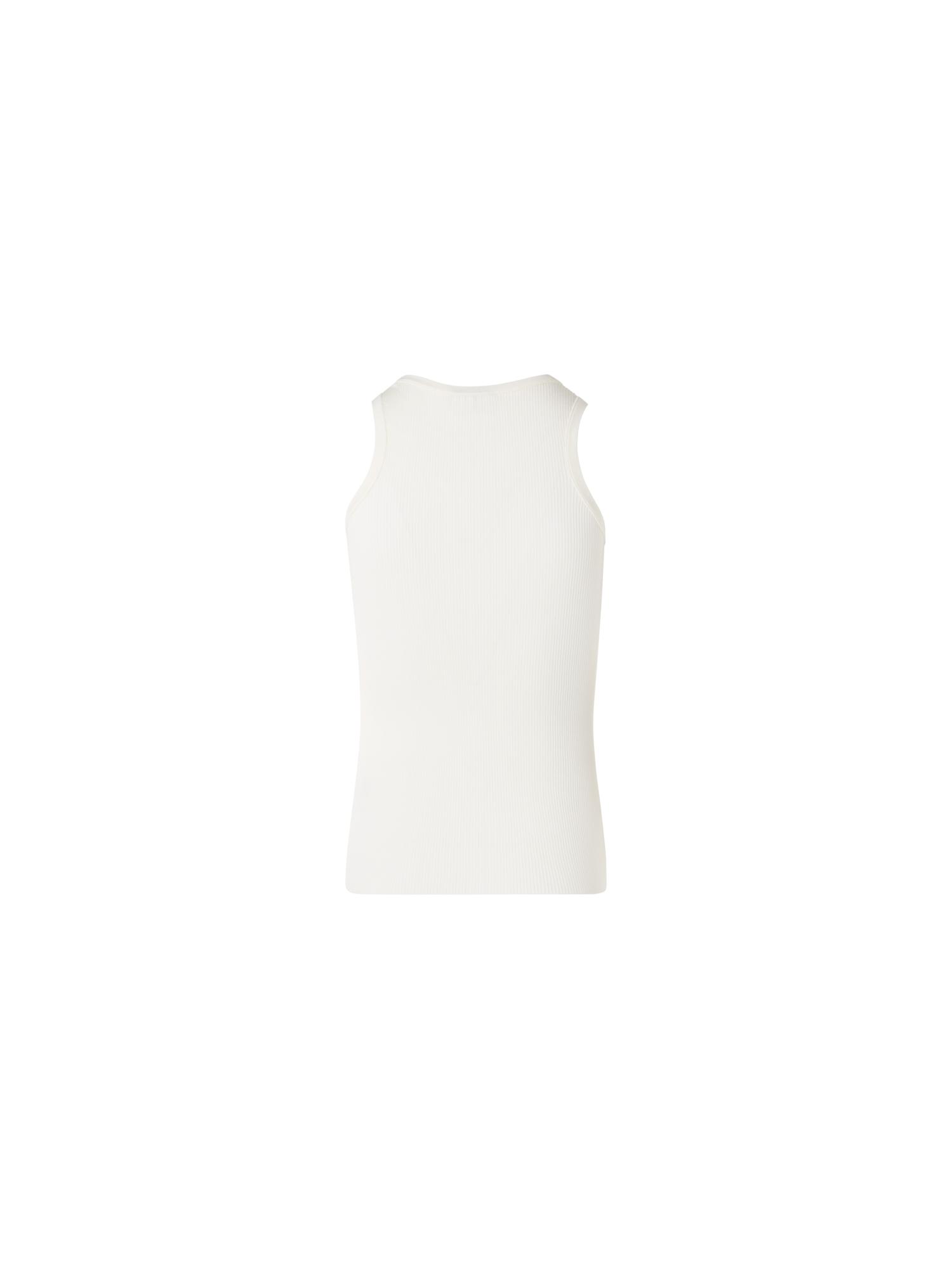Designer Ärmelloses geripptes Seidenstrick-Top - Ecru