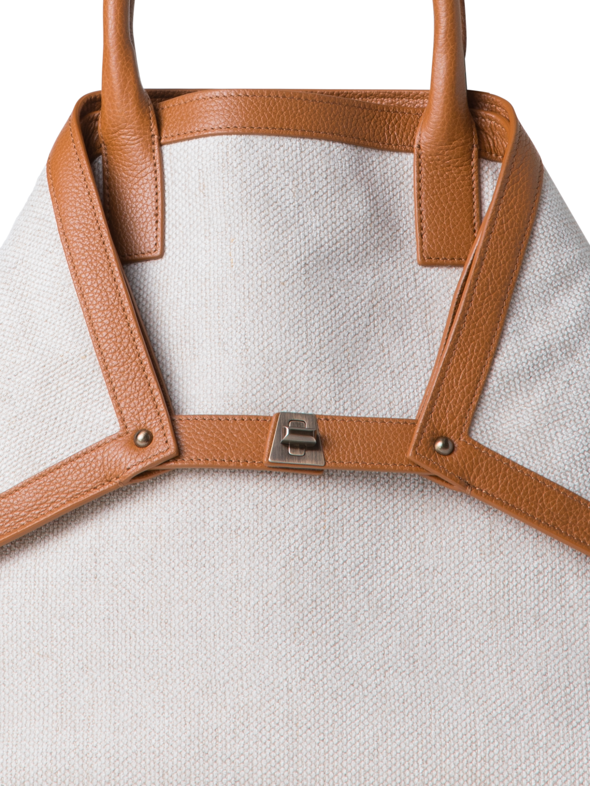 Designer Ai Medium Top Handle Tote - Ecru - Weiss - Braun - Bunt