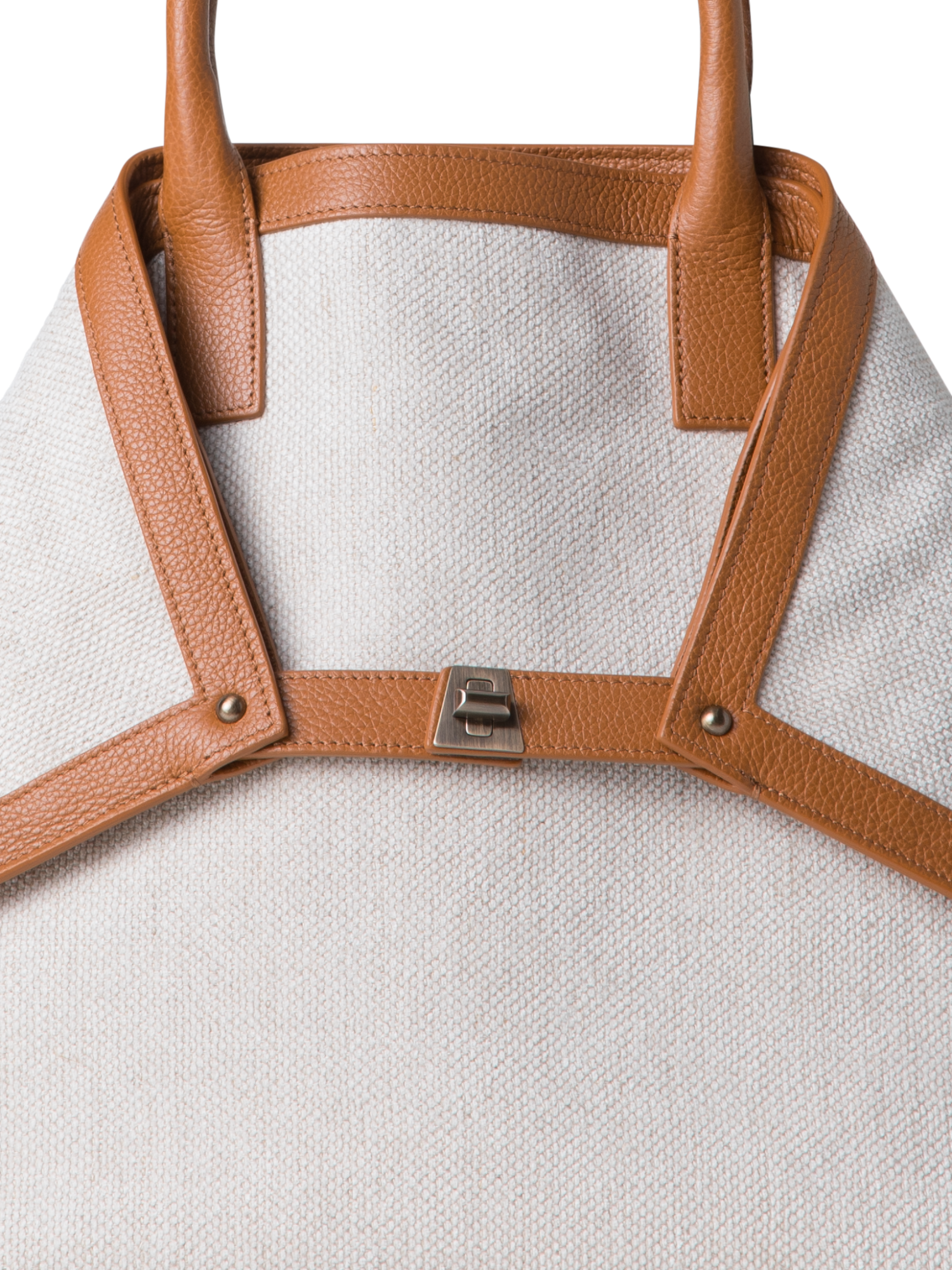 Designer Ai Medium Top Handle Tote - Ecru - Weiss - Braun - Bunt