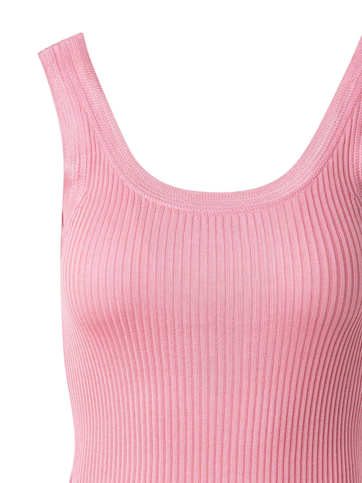 Designer Geripptes Seiden-Tanktop - Rosa