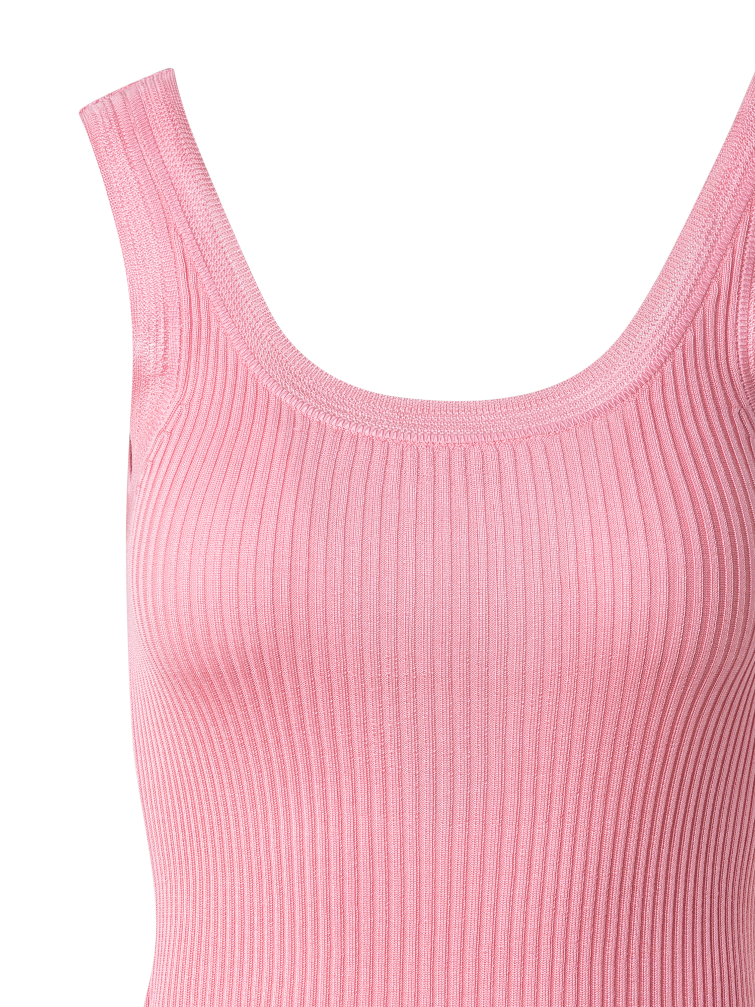 Designer Geripptes Seiden-Tanktop - Rosa