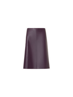 Designer A-Linien-Rock aus Nappaleder - Violett