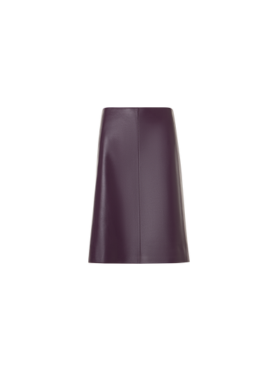 Designer A-Linien-Rock aus Nappaleder - Violett