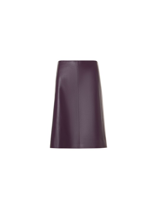 Designer A-Linien-Rock aus Nappaleder - Violett