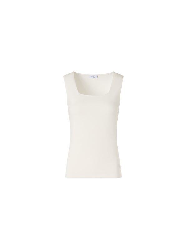 Designer Ärmelloses Top mit Signature Dot Applikation - Ecru