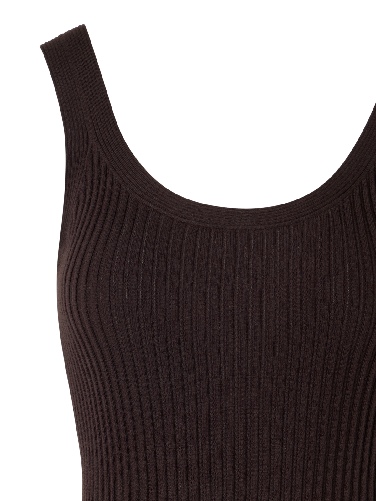 Designer Ärmelloses Stricktop aus gezwirnter Baumwolle - Braun