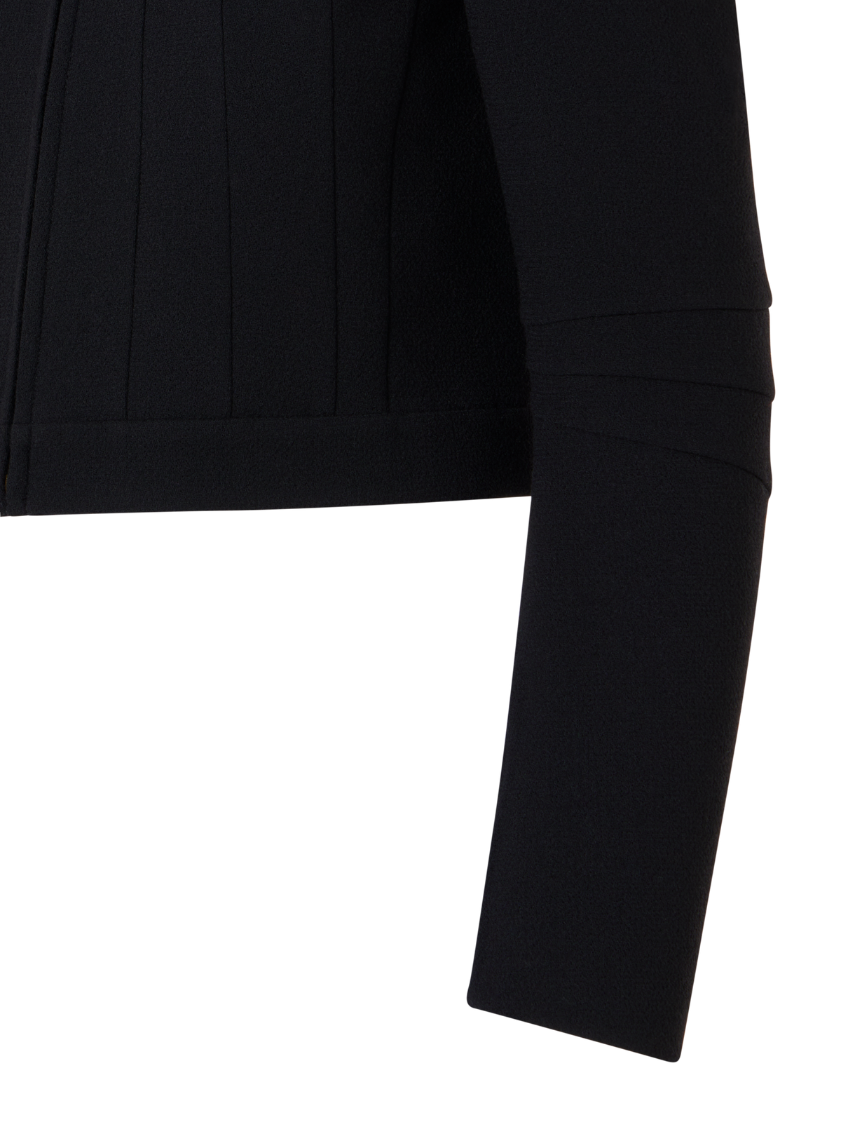 Designer Kurze taillierte Jacke aus Woll-Crêpe-Double-Face - Schwarz