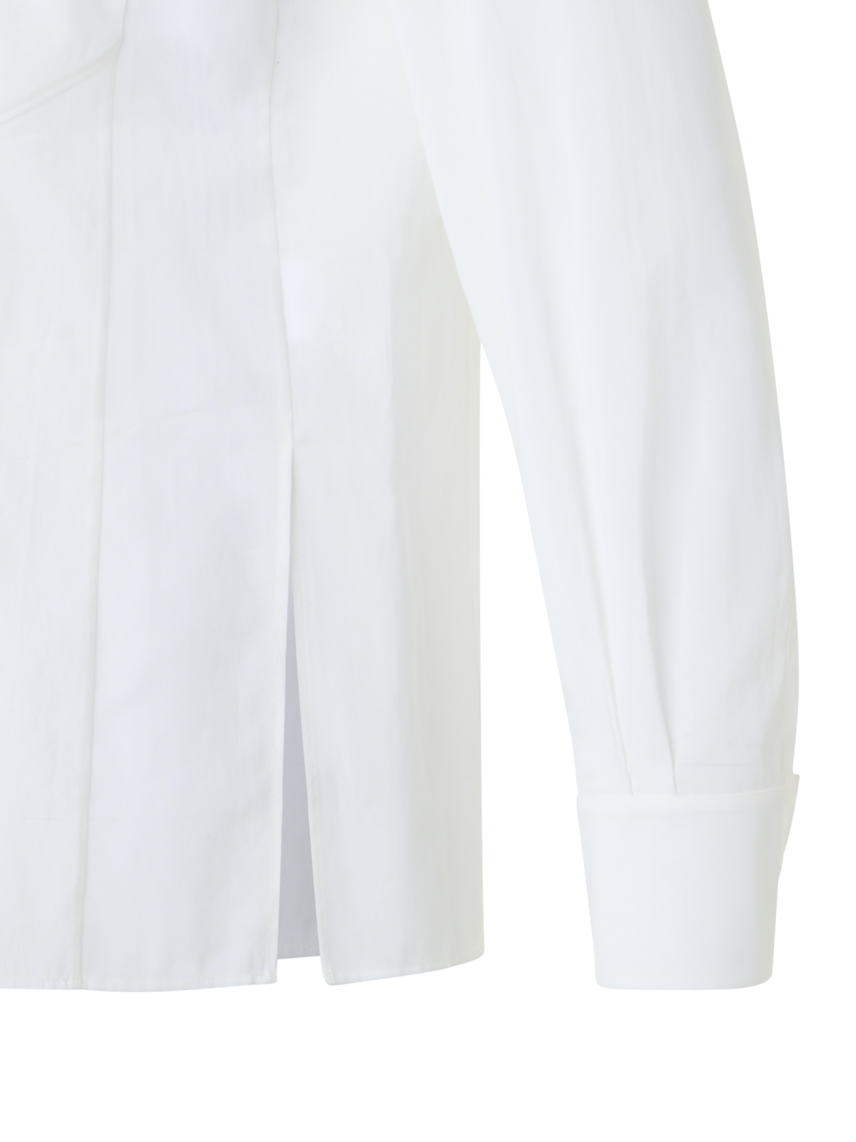 Designer Baumwollbluse mit Polygon-Einsatz - Weiss