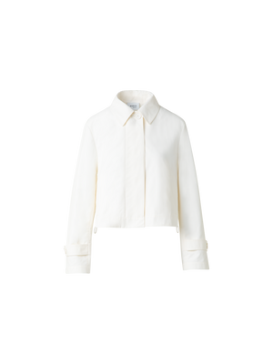 Designer Wasserabweisender Parka aus Baumwollmischung - Ecru - Weiss