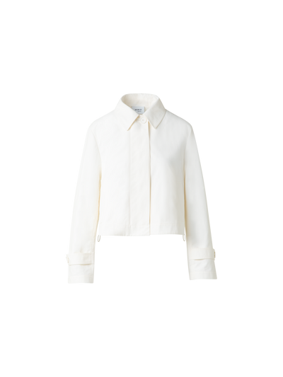 Designer Wasserabweisender Parka aus Baumwollmischung - Ecru - Weiss
